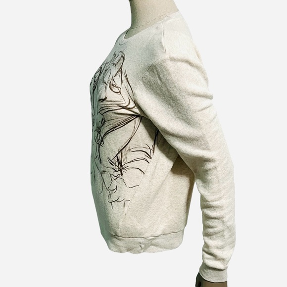 Disney Art of Belle Beauty and The Beast Heather Beige Sweatshirt Size Medium - Picture 8 of 13